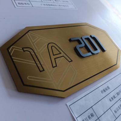 China Luxury High quality laser cut stainless steel metal signage all size hotel door room number sign plate for sale