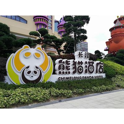 China Luxury Custom Billboard landing logo word outdoor landscape stainless steel paint Luminous words Characters for sale