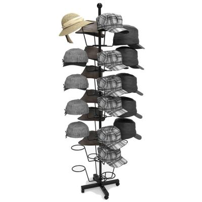 China Customized 7-Tier Rotating Metal Hat Rack Display for sale