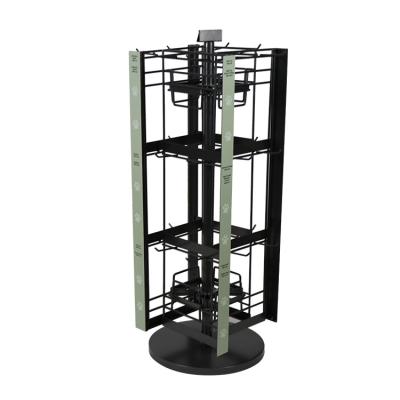 China Easy Assembly Rotating Floor Standing Multilayer Sock Display Rack For Store for sale