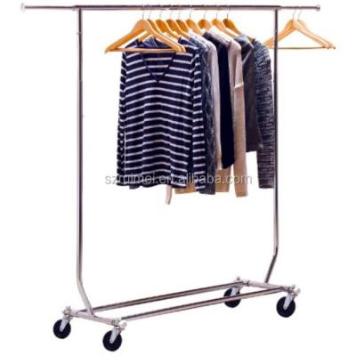 China Removable Floor Standing Metal 4 Way Removable Clothing Display Rack for sale