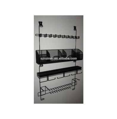 China Wall Mount Over Door/Wall Organizer Tie Belt Rack Valet Black for sale