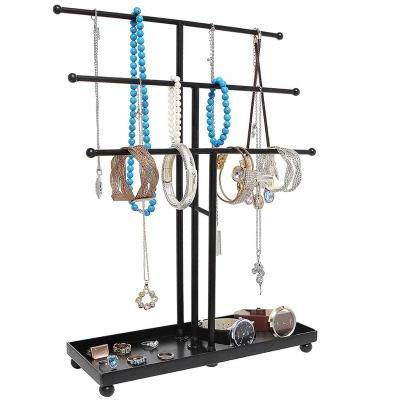 China Modern Organizer Earring Display Stand Metal Necklace Holder Necklace Jewelry Display for sale