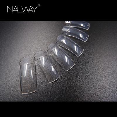 China Easy Apply 500pcs 10 Sizes Half Cover Press On Clear False Nails Nail Tips For Nail Art Salon And Home DIY for sale