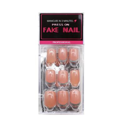 China Easy Apply New French Nail Product Shinny Private Label False Nails Full Cover Custom Press On Box Nails for sale