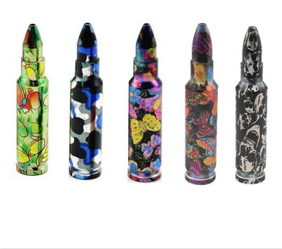 China AL 90mm AL pipe snuff bullet camo butteffly bullet snuff bottle for sale