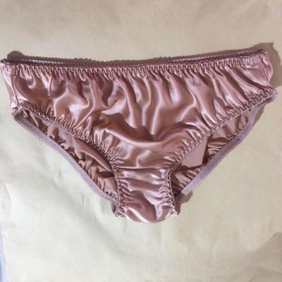 China Breathable Women Plus Size Seamless Brown Silk Panties Briefs Comfortable Breathable Silk Underwear for sale