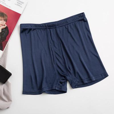 China 25% Comfortable Breathable Silk Underwear Men Navy Skin Feel Boxer Naked Seamless Silk Underwear Boxers for sale