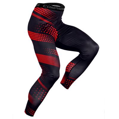 China Breathable Men Fast Sports Training Jogging Dot Yoga Leggings Black Red Compression Dry Basketball Legging for sale