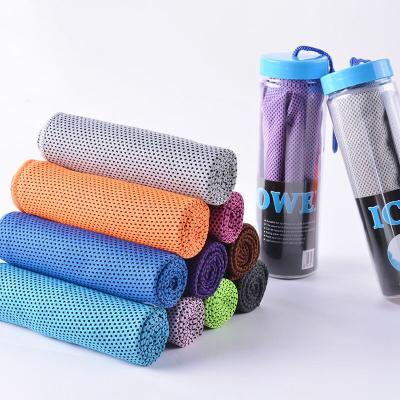 China Outdoor QUICK DRY summer deng towel sports polyester ice cooling regenerative cooling towel 30x90cm 10 colors for sale