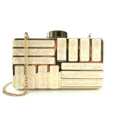 China Polyester Women Purse Bridal Metal Evening Purse Beauty Forever Clutch Multi Color Acrylic Wedding Bag for sale