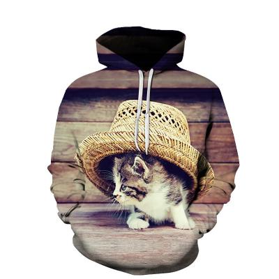 China Plus Size Yong Men's Fashion Cat 3d Printing Hoodies Kids 3D Cat Print Hoodies Unisex Baseball Shirt for sale