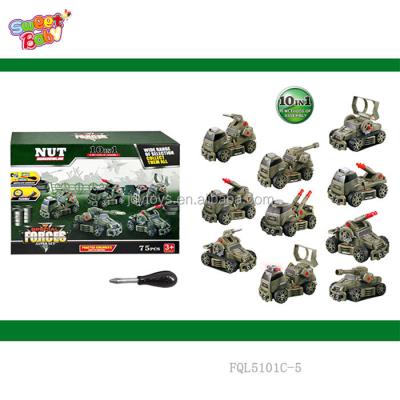 China DIY Diecast Toy Self-Assembled Army Building Block Sliding Car Toys for sale