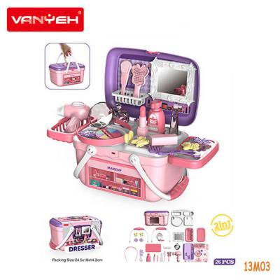 China 13M03 VANYEH makeup shopping basket simulation dressing table plastic child pretend play toys theater house toy for sale