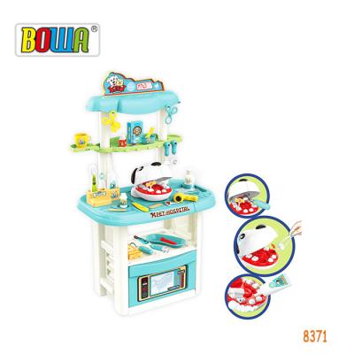 China BOHUA 8371 Plastic Simulation Doctor Set Electronic Pet Dentist Toy 41PCS Pet Playhouse Hospital Toys for sale