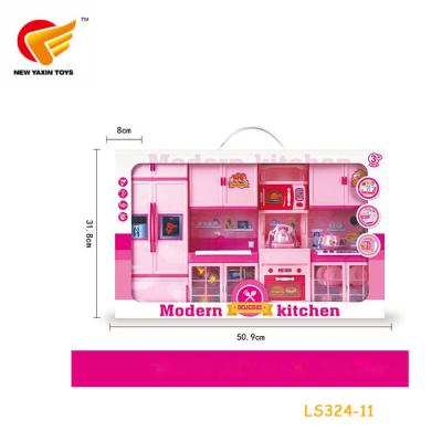 China LS324-11 plastic kids educational toy girls cooking pretend paly kitchen set toys for sale