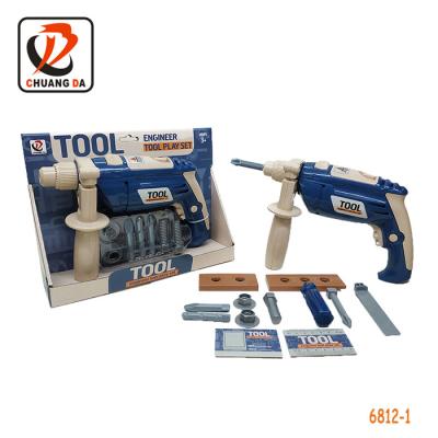 China ABS 6812-1 ChuangDa simulation machine tool set puzzle tool kit electric drill gun engineer funny toy for sale