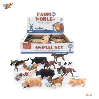 China 929-67 PVC Farm Animals Set 6.5inch Dog Pig Horse Goat Yak Dairy Cow PVC Animal Toy for sale