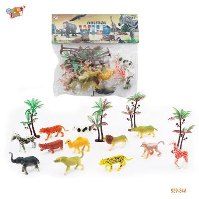 China Realistic PVC Grassland Wild Animals Toys 929-24A PVC Animal Toy Set For Sales for sale