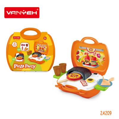 China 2A209 VANYEH Plastic Suitcase Pizza Set Plastic Pizza Party Toy Pretend Educational Role Play Food Play Theater House Toy for sale