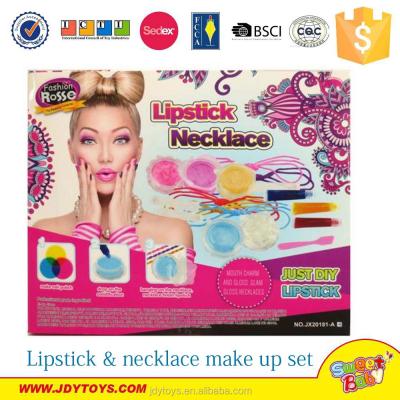 China Hot Sale DIY Lipstick And Necklace Cosmetic Toy Set For Fashion Girl , Kids Cosmetic Toy Make Up Toy 27*4.5*22.5 (cm) for sale