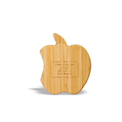 China 2021 Sustainable Wood Mobile Phone charger 5W 10W Eco-friendly bamboo logo engraving wireless charger for sale