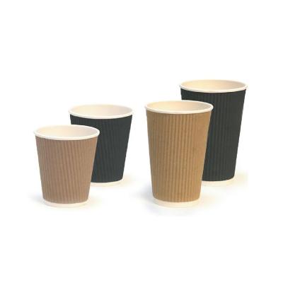 China Direct Sales High Quality Disposable Ripple Maker Coffee Cups Double Single Wall Paper Cups 8oz 12oz 16oz 20oz for sale