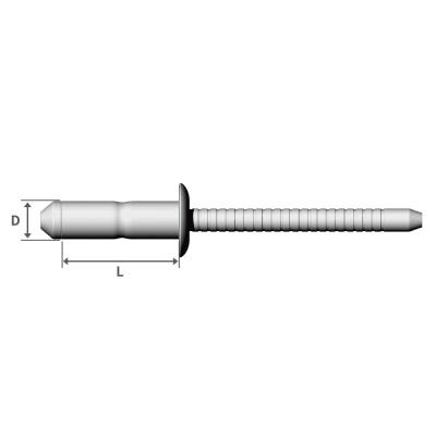 China Steel 3.2mm 4.0mm 4.8mm 6.0mm 6.4mm Steel Body and Single Chuck Handle Blind Rivets for sale