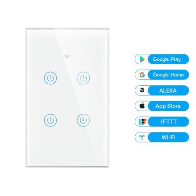 China Timer Smart Voice App WiFi Switch Tuya WiFi Touch Remote Control Smart Lamp Switch for sale