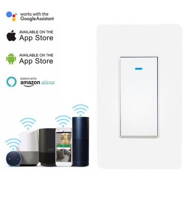 China FCC American Style WiFi Switch Smart Wall Lamp Switch APP Control+Voice Mobile Phone Remote Control APP for sale