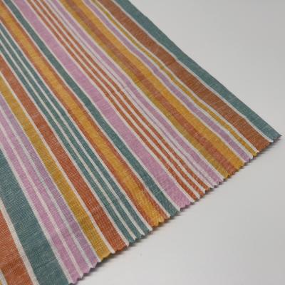 China Línano Viscosa Hielo Tintado Tejido Multicolor Alta resistencia a la luz 132cm 170gm 55% Línano 45% Rayon en venta