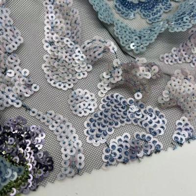 China Good Quality Sequins Embroidery Cloth 100% Polyester Good For Sequin vest for sale