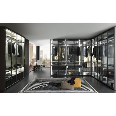 China Modern Design Luxury Wardrobe Bedroom Cabinet Furniture Wardrobe With Glass Door for sale