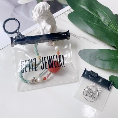 China Luxury Moisture Proof Jewelry Small Clear Packaging Plastic Bag/Custom Printed Earring Zipper Bag/Necklace Logo Ziplock Pouch Bag For With Zipper for sale