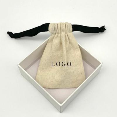 China Recyclable Promotional Muslin Canvas Cotton Organic Cotton Drawstring Bag Logo Gift Jewelry Packaging Pouch Custom Reusable for sale