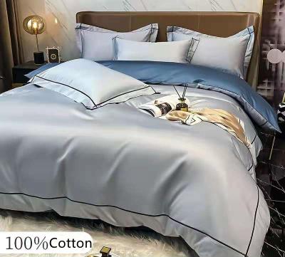 China Nondisposable Bedding Sets 4 Piece Wholesale 160S Cotton Long Staple Cotton Embroidery Set for sale