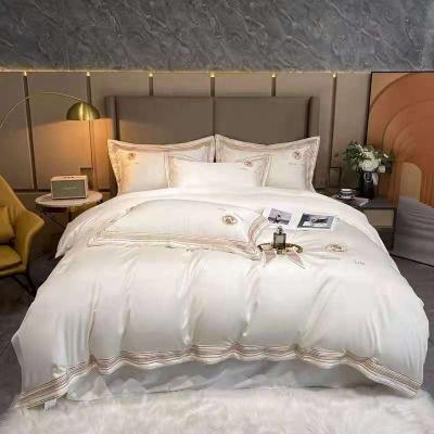 China Nondisposable Bedding Sets 100%cotton High End 4 Piece Elizabeth Embroidery Set for sale