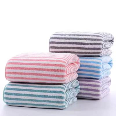 China Hypoallergenic Manufacturers Sell Rainbow Narrow Fleece Striped Coral Striped Soft Absorbent Good Cheap Price for sale