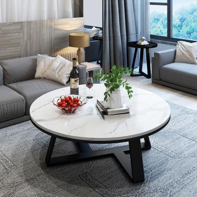 China Nordic large modern stainless steel metal black white coffee table for living room around the modern luxury marble coffee table for sale