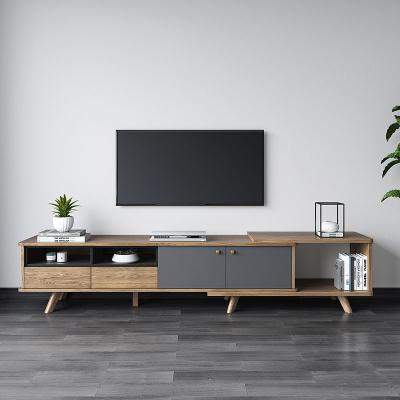 China Wholesale Modern Customized Modern Dark Wood Gray Black Tv Rack Stand Smart Living Room Design Furniture Cabinet TV Stands for sale