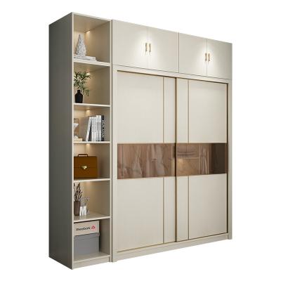 China New Design Modern Luxury Glass Door Wardrobe Bedroom Furniture Wooden Wardrobe for sale