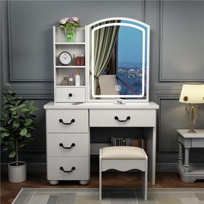 China Extensible Custom Designs Antique Bedroom Dressing Table Mirrored Dresser With Mirror for sale