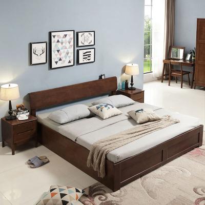 China Bed Furniture Designer Classical Double Wooden Cheap Extendable Wooden Bed for sale