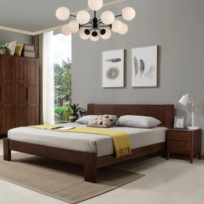 China New Sale Model Double Bed Furniture Bedroom Extendable Hot Wooden Solid Bed for sale