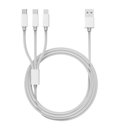 China Fast Charging Speed ​​New Multi Material 3 IN 1 Strip Bendable Fast Charging Cable For iPhone Lightning USB Type C Micro Cord for sale