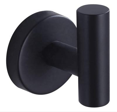 China Popular Matte Black Clothes Cabinet Closet Towel Coat Hook Towels Wall Mounted Round Kitchen Heavy Duty Door Hanger Long Robe for sale