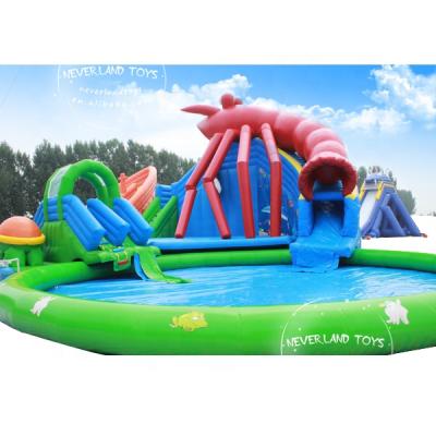 China Lobster slide: 0.55mm PVC tarpaulin. Swimming Pool: 0.9mm PVC Tarpaulin NEVERLAND TOYS Cheap China Used Inflatable Water Pool Slide for sale