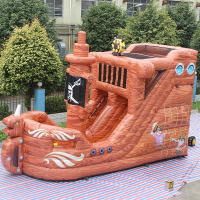 China Outdoor NEVERLAND TOYS Kids Amusement Park Equipment Inflatable Pirate Viking Ship Bouncy Castle House for sale