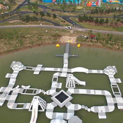 China Plato 0.55mm PVC tarpaulin (theme waterproof commercial adult sport moving water park rides games amusement inflatable water park for sale for sale