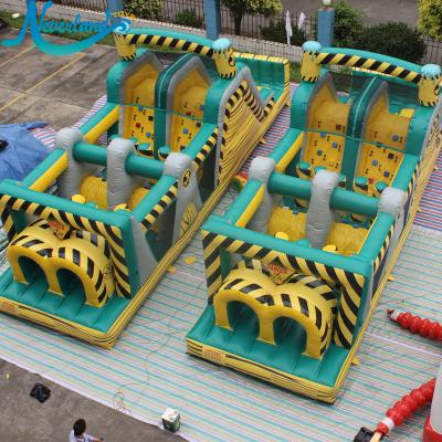 China Cheap 5k Kids PVC Assault Course Inflatable Giant Bouncy Castle Adult Bouncy Course Inflatable Obstacle Course Game Equipment For Sale for sale